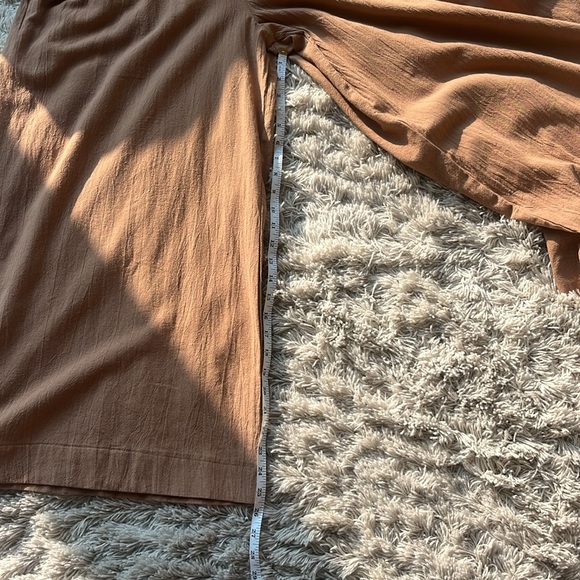 NEW Boho Solid Linen Three Button Wide Leg Jumpsuit - Picture 8 of 10